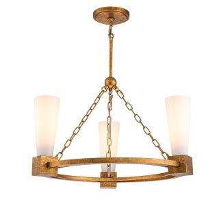 Elstead Lighting / Chandeliers / Kristy 3 lt Chandelier - Distressed Gold