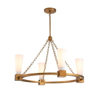 Elstead Lighting / Chandeliers / Kristy 4 lt Chandelier - Distressed Gold