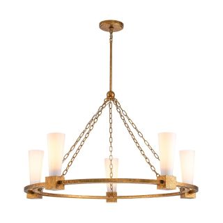 Elstead Lighting / Chandeliers / Kristy 5 lt Chandelier - Distressed Gold