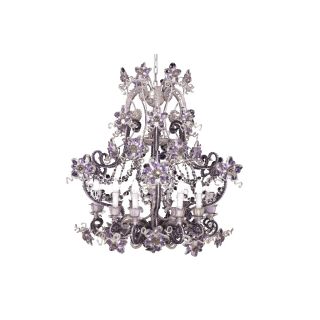 Mechini / Chandeliers / Bohemian Crystal & Clear and Coloured Pearl Banding L288/13 Violet