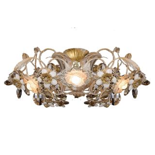 Mechini / Ceiling Lights / Coloured Bohemian Crystal and Coloured Pearl Banding P295/4