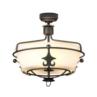 Elstead Lighting / Chandeliers / Windsor 3 Light Semi-Flush - Graphite