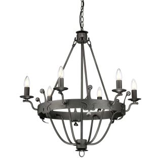 Elstead Lighting / Chandeliers / Windsor 6 Light Chandelier - Graphite