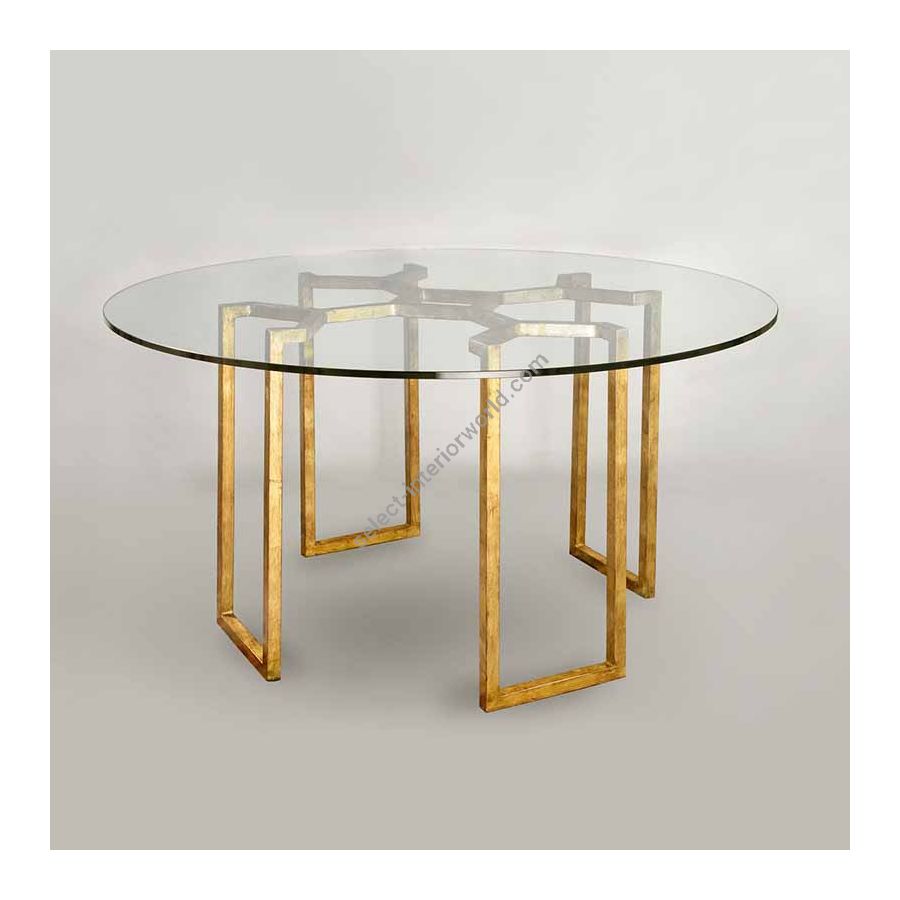 Coffee table / Gilt finish / Toughened glass top