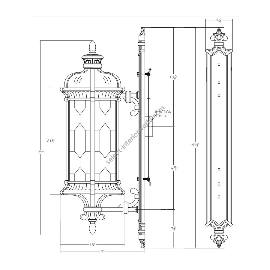 Large 414081-1 - cm.: 112 x 38 x 43 / inch.: 44" x 15" x 17"