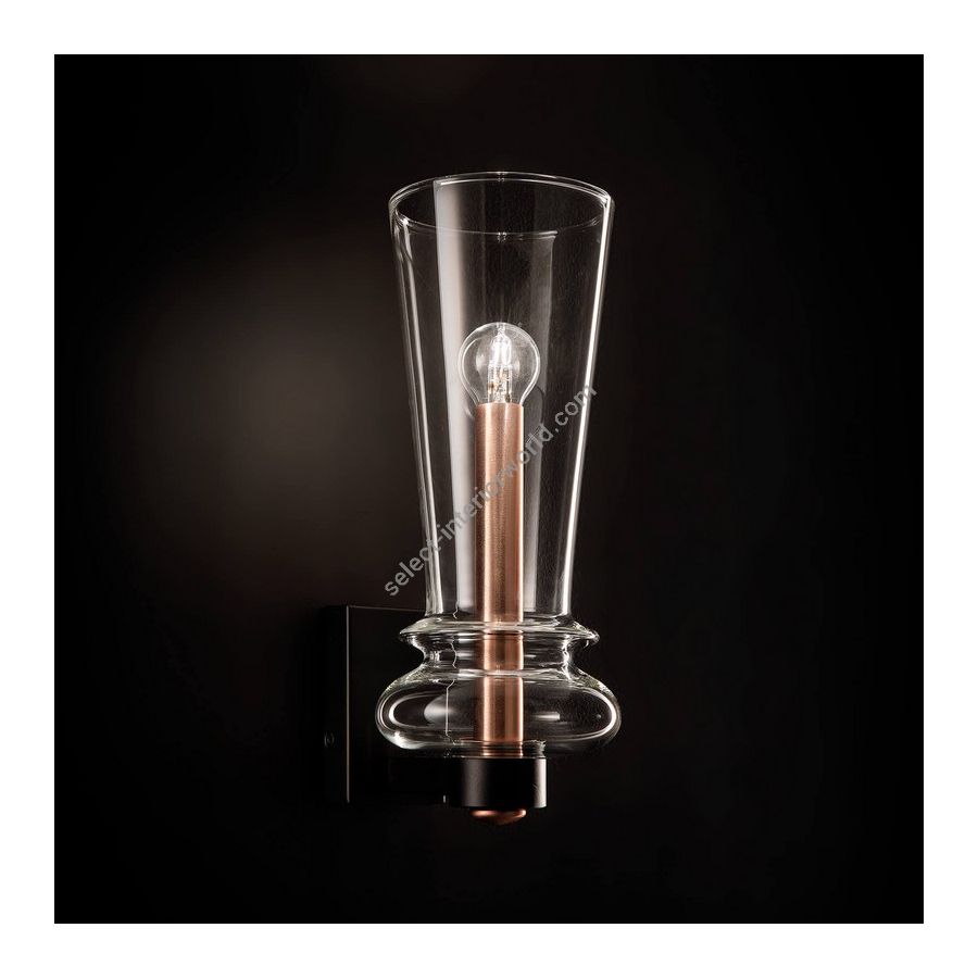 Brushed Copper - Matt Black Finish / Transparent Glass