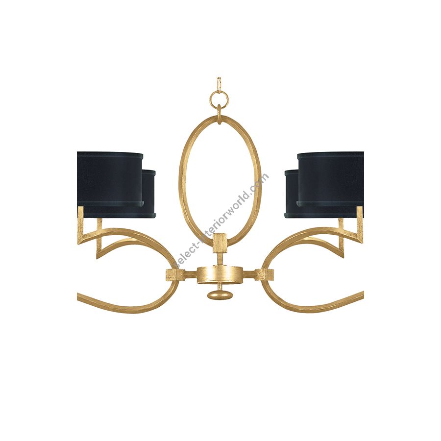 Gold Leaf / Black Fabric & Gold Inner Lining Shades - 780040-34