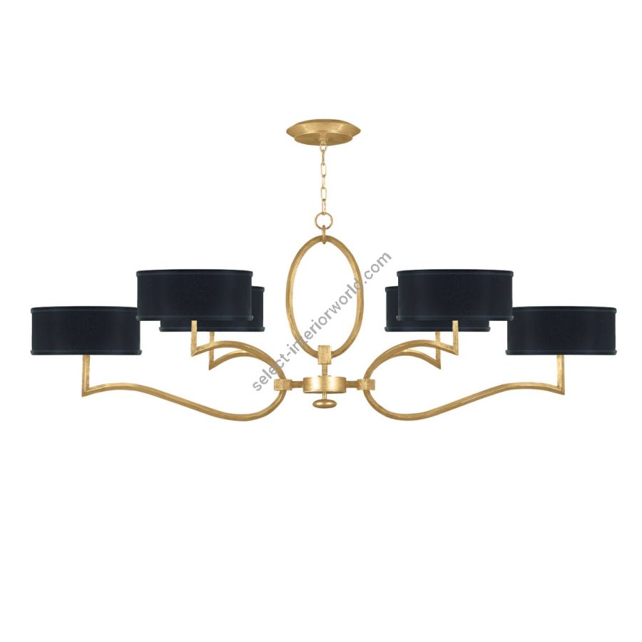 Gold Leaf / Black Fabric & Gold Inner Lining Shades - 780040-34