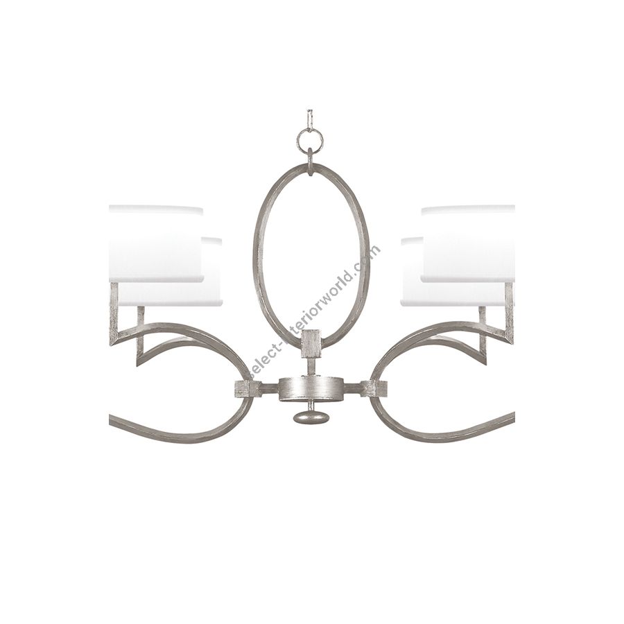 Silver Leaf / White Fabric Shades - 780040-41