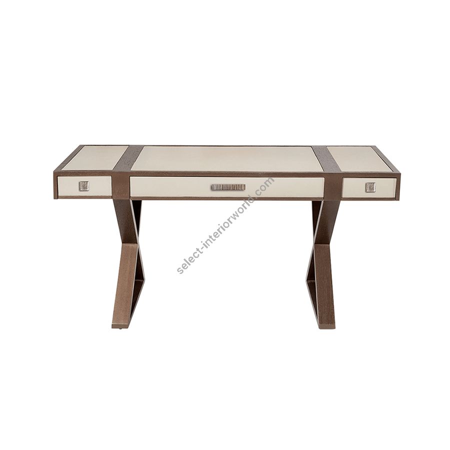 Mink wood finish / Oyster turtle leather top with Oyester Milan Portofino leather central panel / With handle H-008