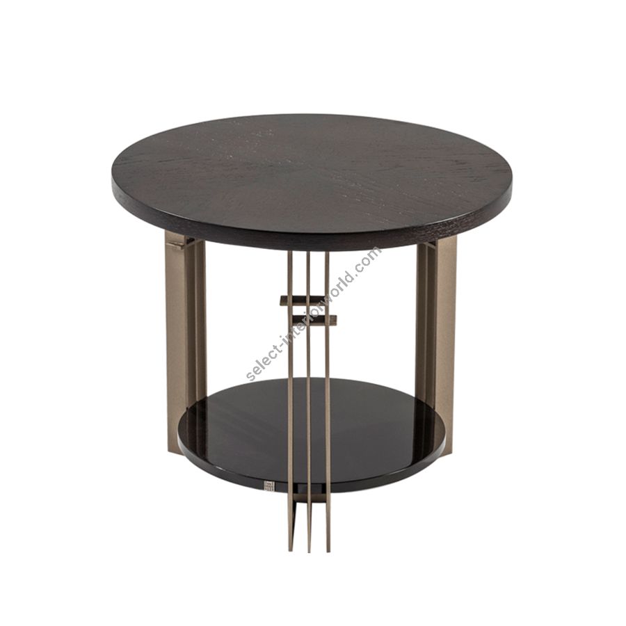 Bronze finish / Grafito High Gloss base / Charcoal wood top