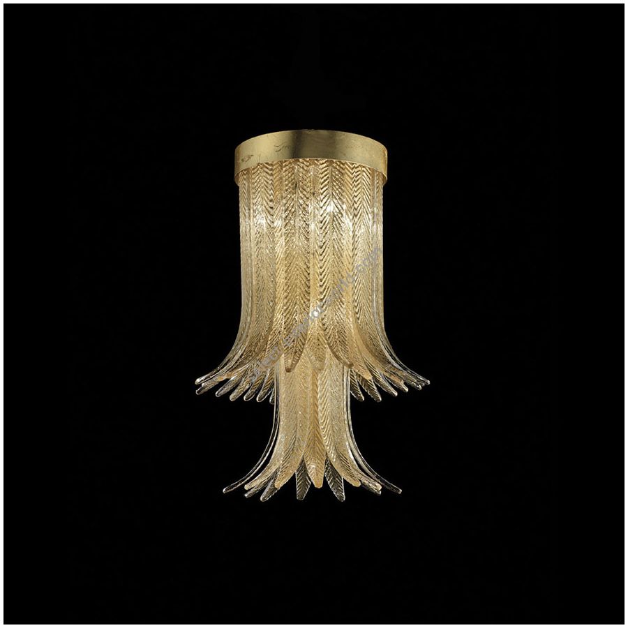 Finish metal: Gold leaf MXD, Glass colour: Clear gold colour COF G, 2-Tier