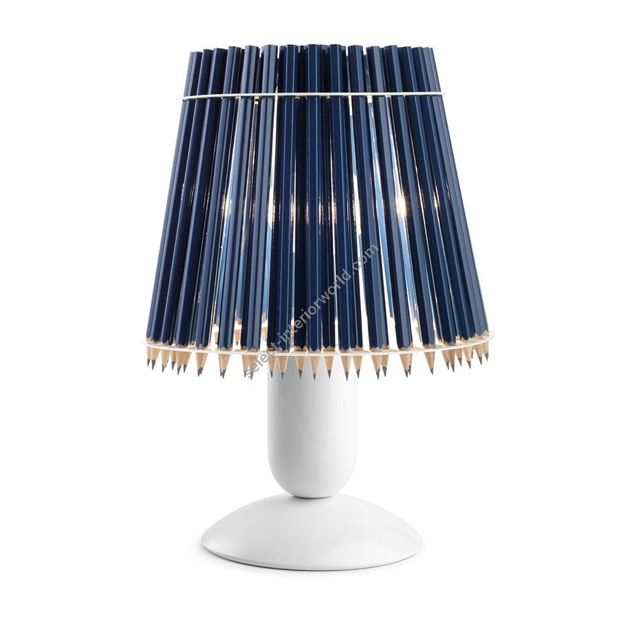Blue colour lampshade / White stand