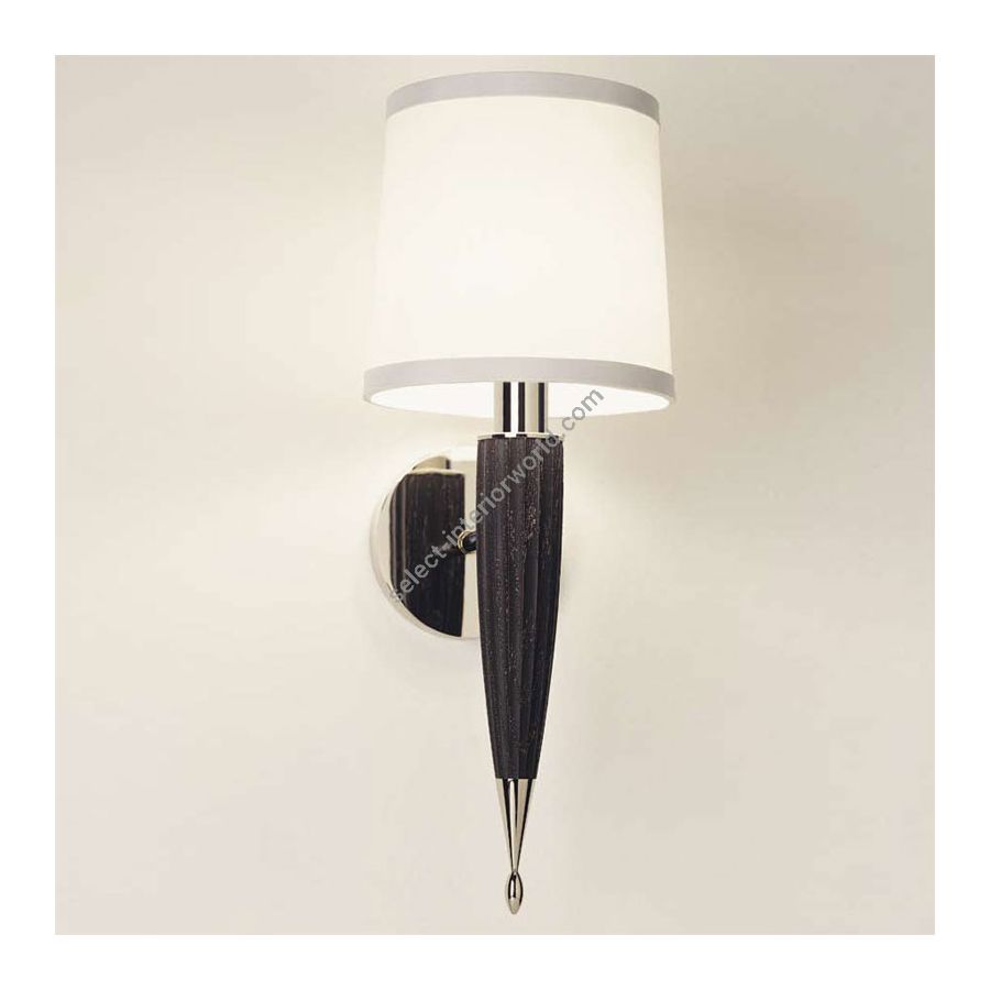 Polished Nickel and Black Cerused Oak finish