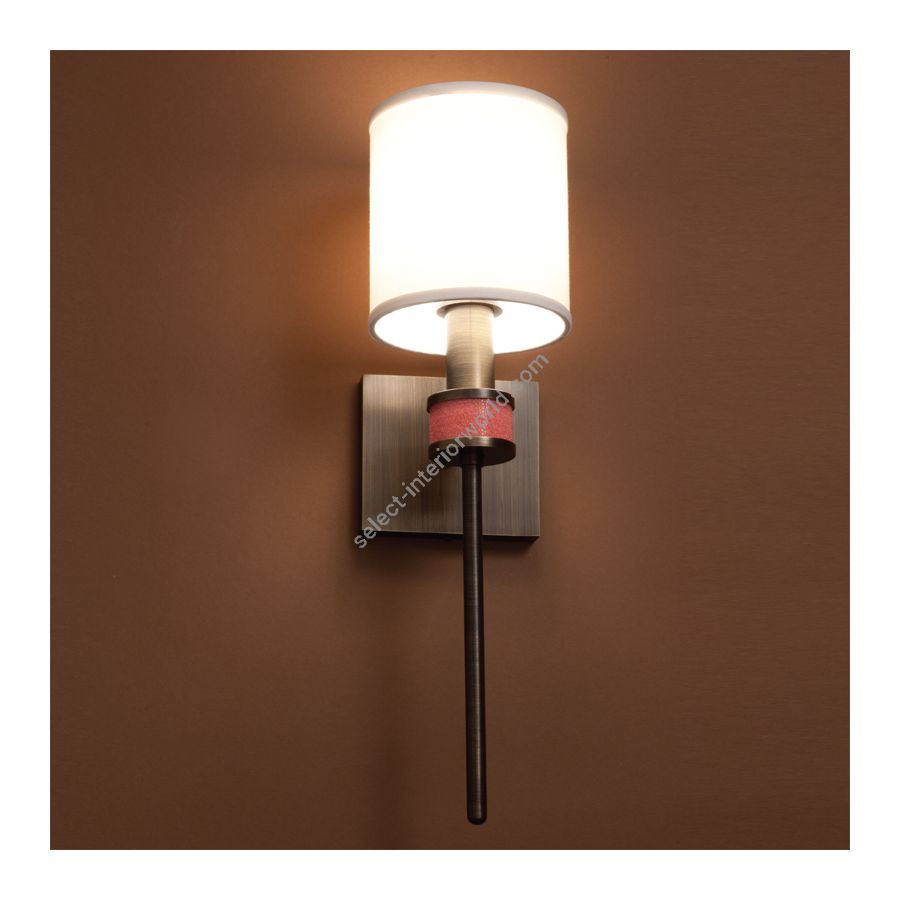 Antiqued Boyd Brass finish, Insert with Peony Shagreen