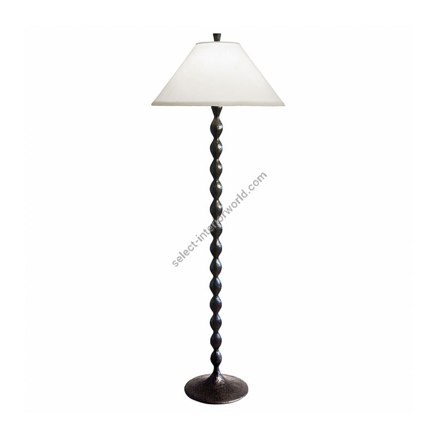Black patina finish / White linen lamp shade