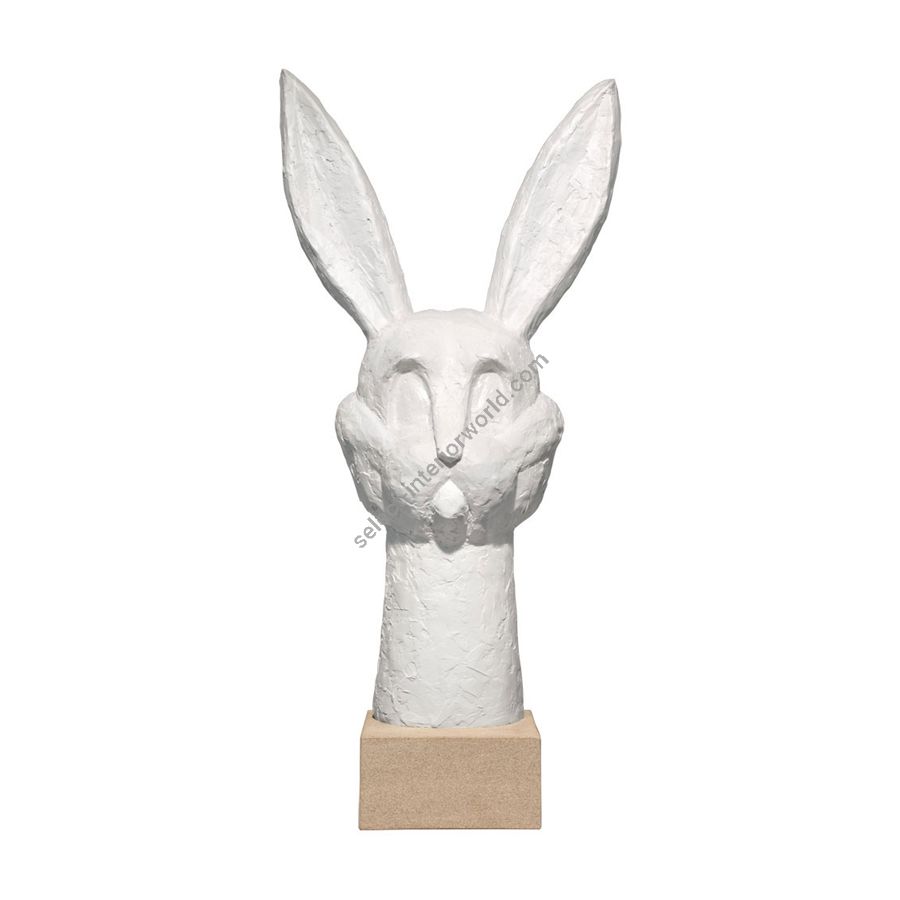 White patina finish / Indiana limestone base / cm.: 86.36 x 39.37 x 20.32 / inch.: 34" x 15.5" x 8"