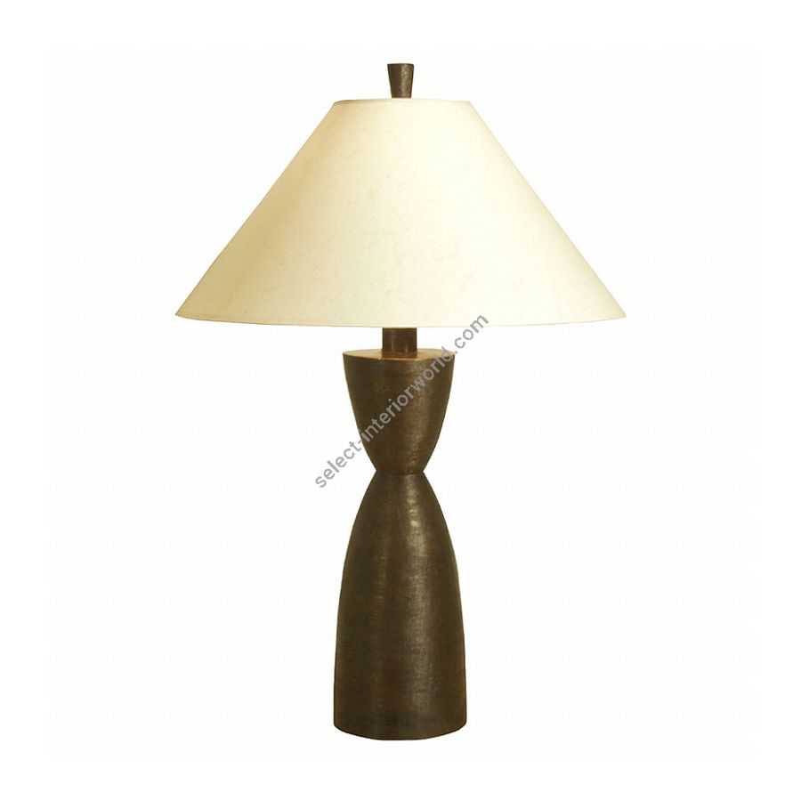 Brown patina finish / Ivory paper lamp shade