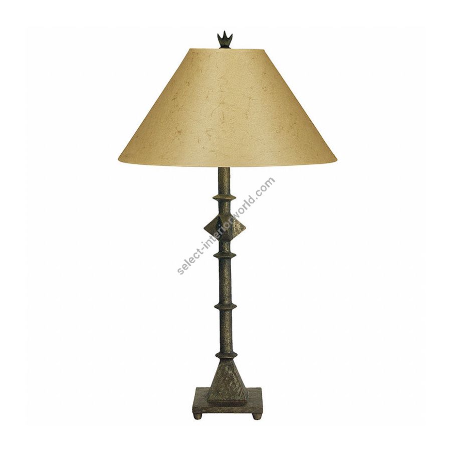 Natural patina finish / Tan paper lamp shade / Monterey II