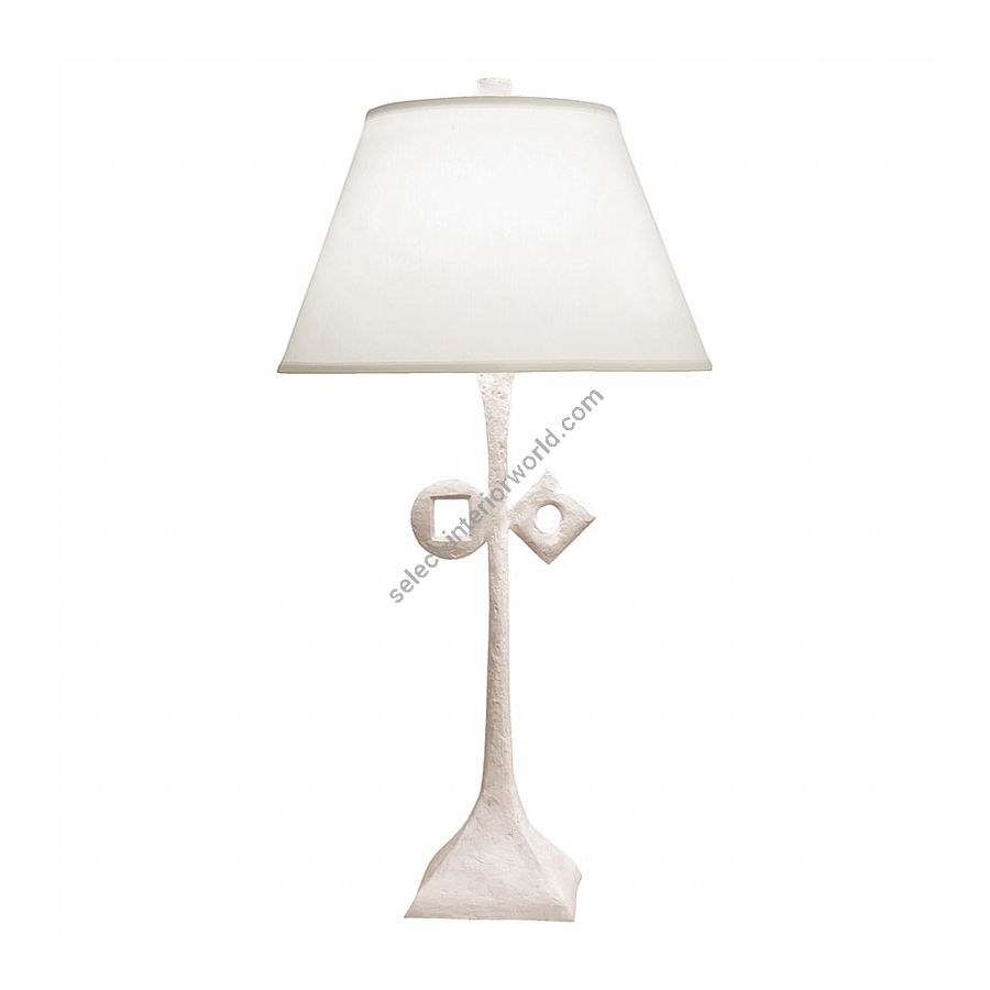 White patina finish / White linen lamp shade / With symbol