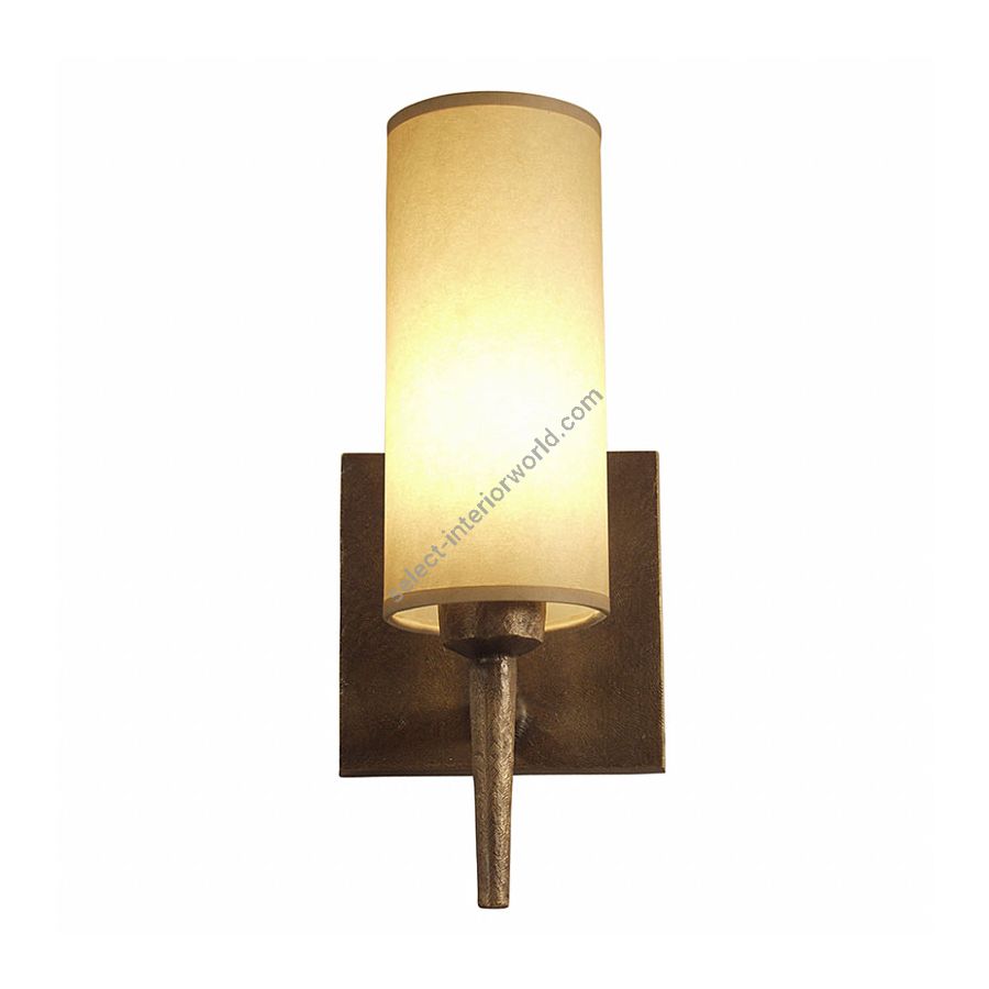 Natural patina finish / Ivory paper lamp shade
