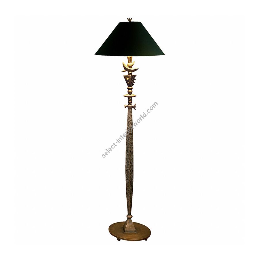 Natural patina finish / Black with gold liner lamp shade
