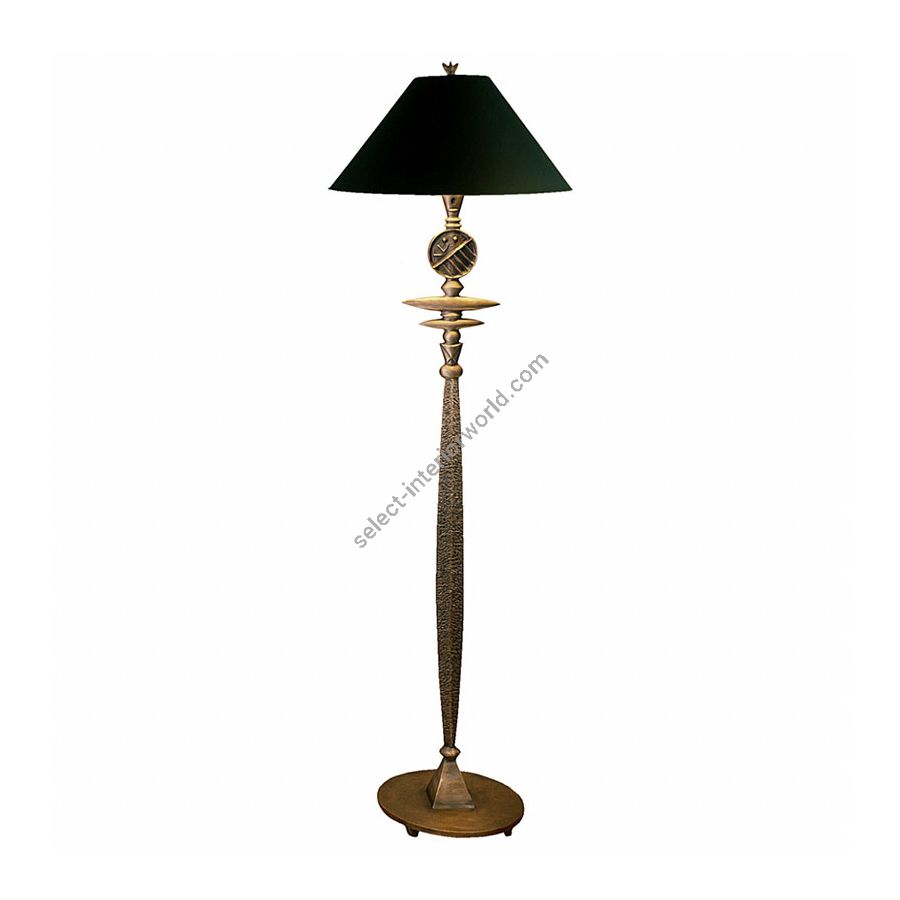 Natural patina finish / Black with gold liner lamp shade