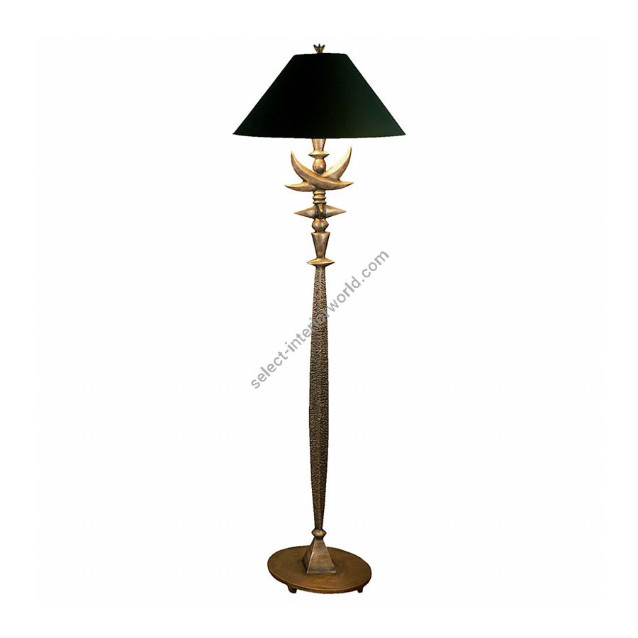 Natural patina finish / Black with gold liner lamp shade