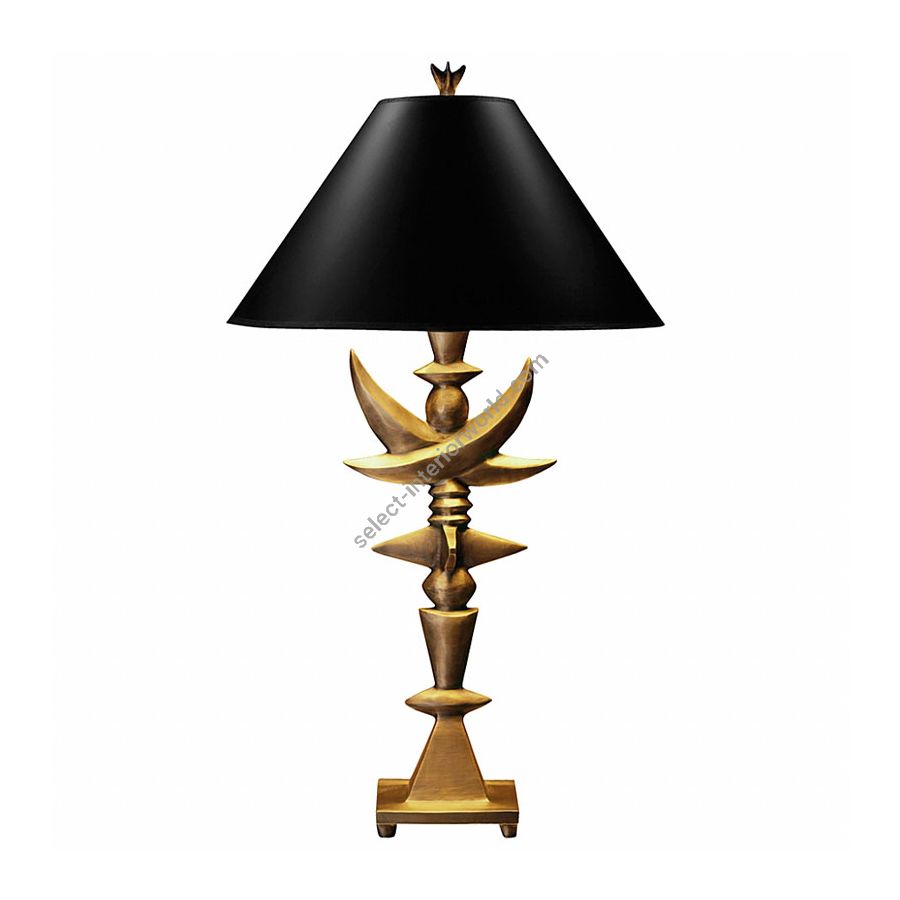 Natural patina finish / Black with gold liner lamp shade