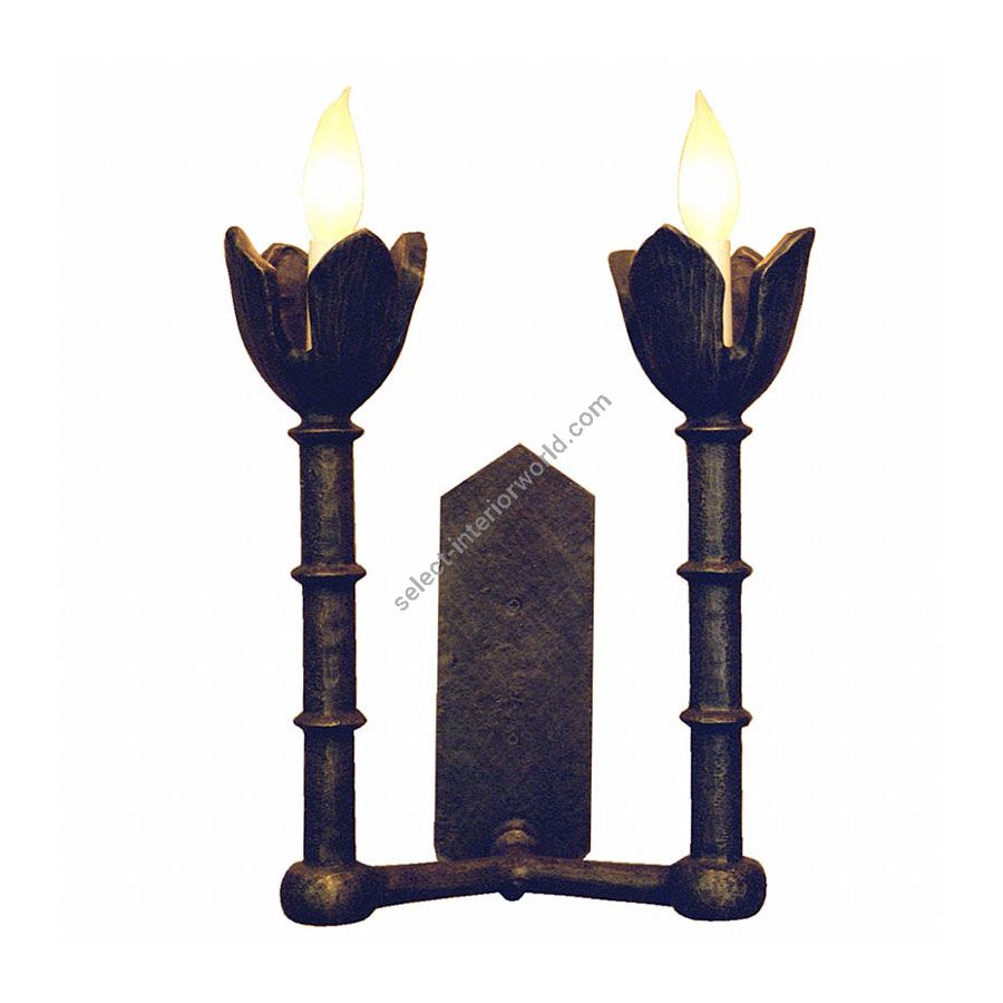 Natural patina finish / 2 lights (cm.: 39.37 x 30.48 x 24.13 / inch.: 15.5" x 12" x 9.5")