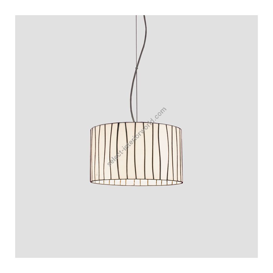 White lampshade / Black cable / cm.: 150 (H1/18+H2/132) x 32 x 32 / inch.: 59.1"(H1/7.1" + H2/51.9") x 12.6" x 12.6"