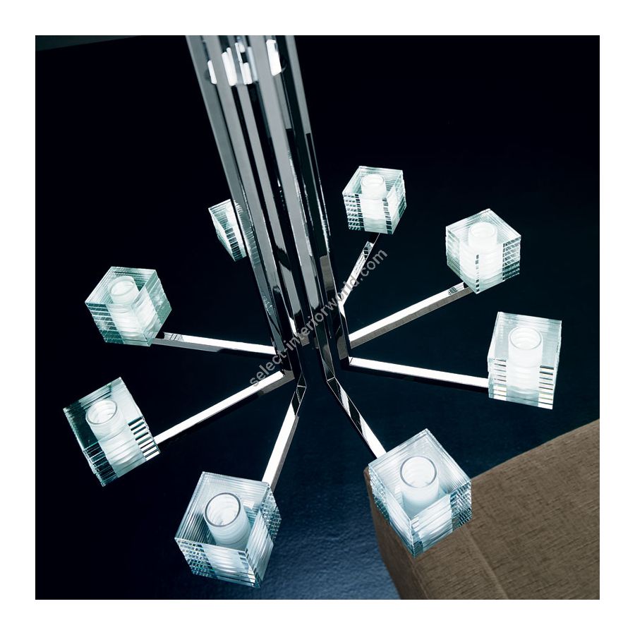 Chandelier / Chrome finish / Clear glass