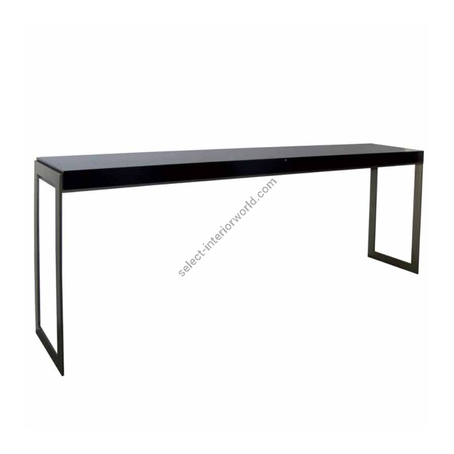 Finish Bronzed metal base, Top Makassar ebony