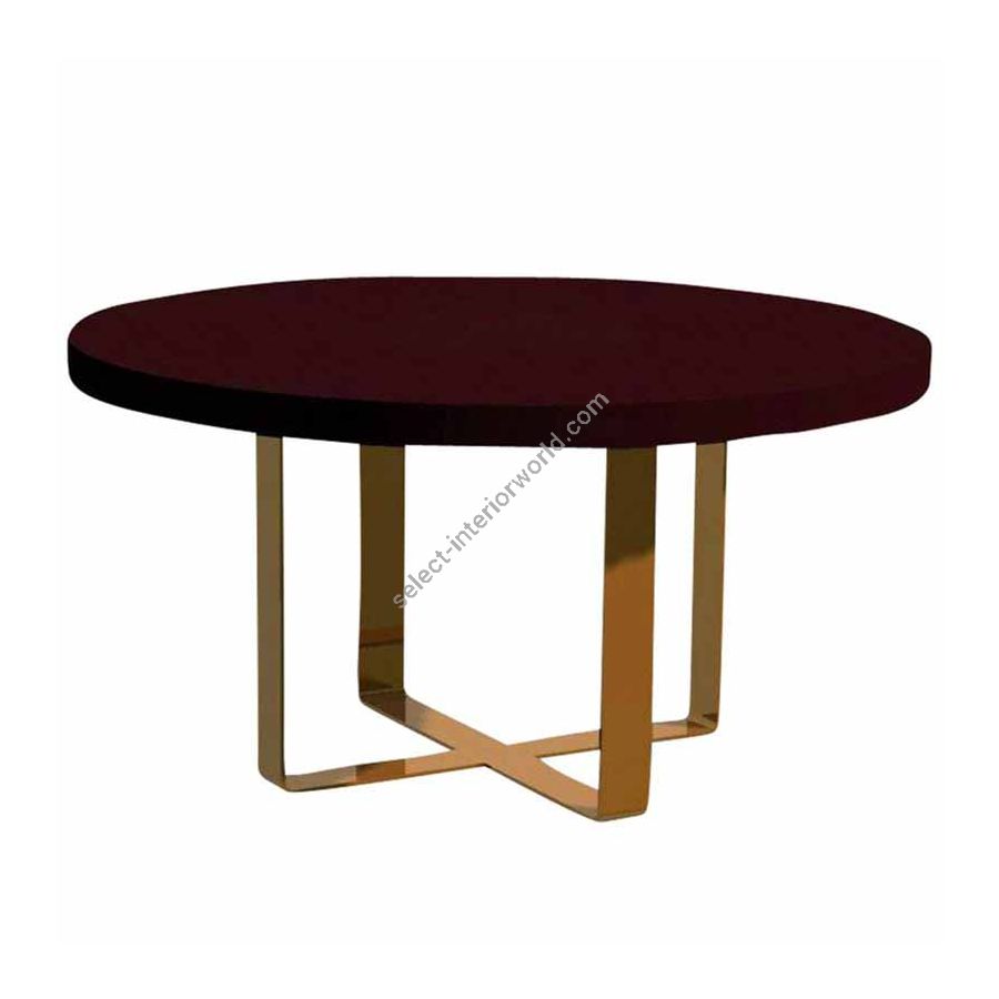 Finish Bronzed metal base, Top Mat makassar ebony 