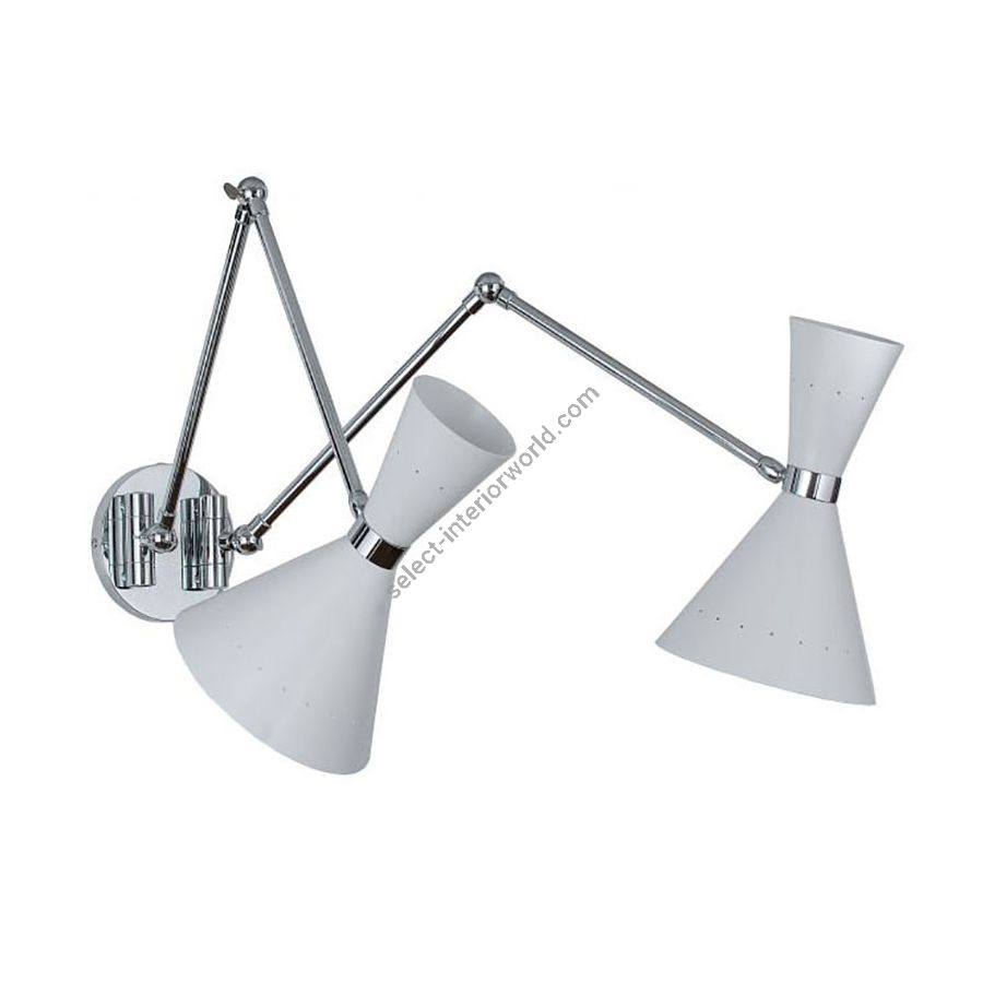 Brass chrome finish / White metal lampshades