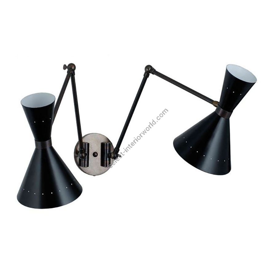 Brass dark brushed bronze finish / Black metal lampshades