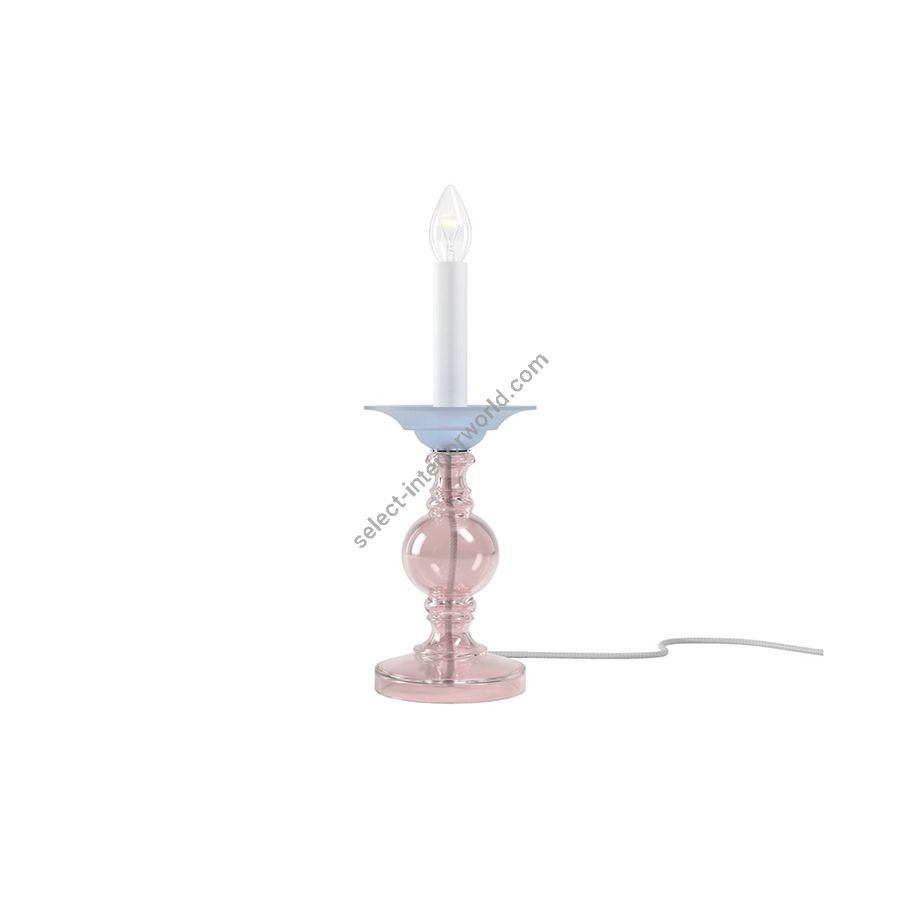 Luxurious and Elegant Table Lamp / Light Rose / Light Blue Frosted glass colour