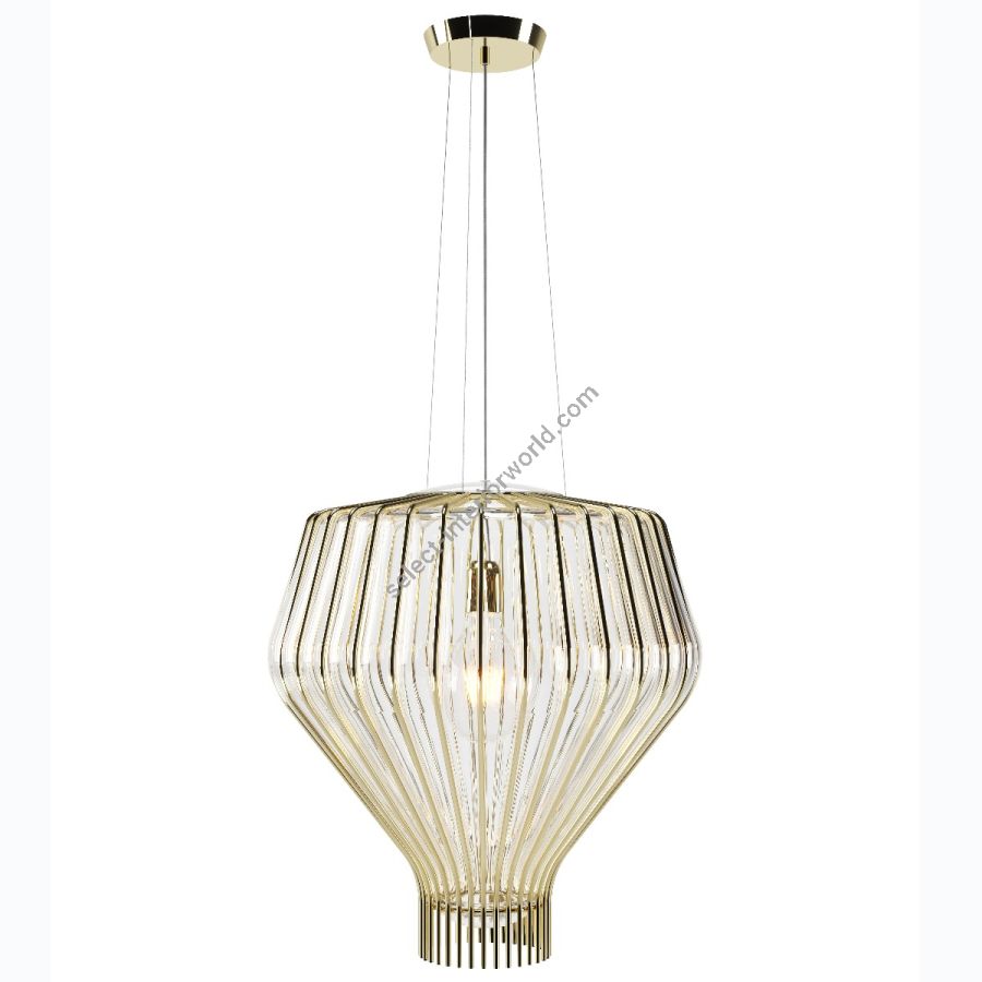 Gold finish, transparent glass lamp
