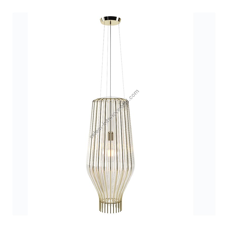 Gold finish, transparent glass lamp