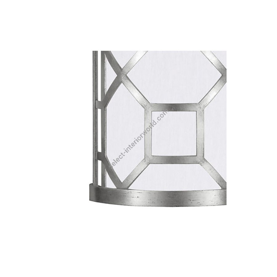 Silver Leaf / White Fabric Shade