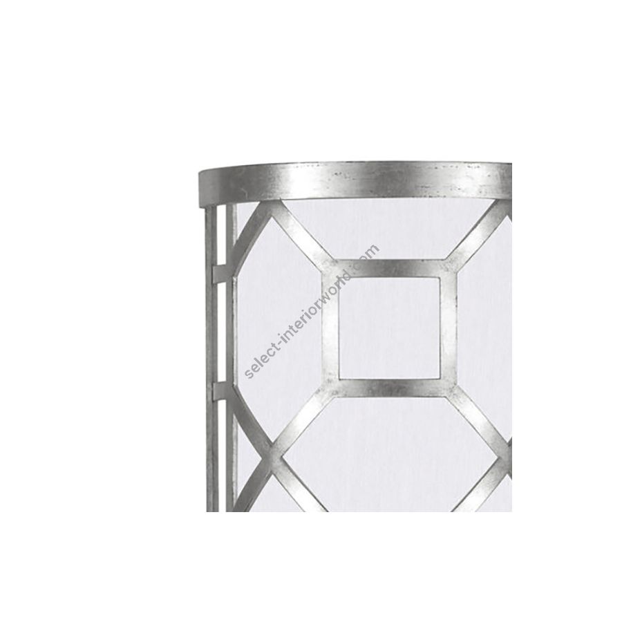 Silver Leaf / White Fabric Shade