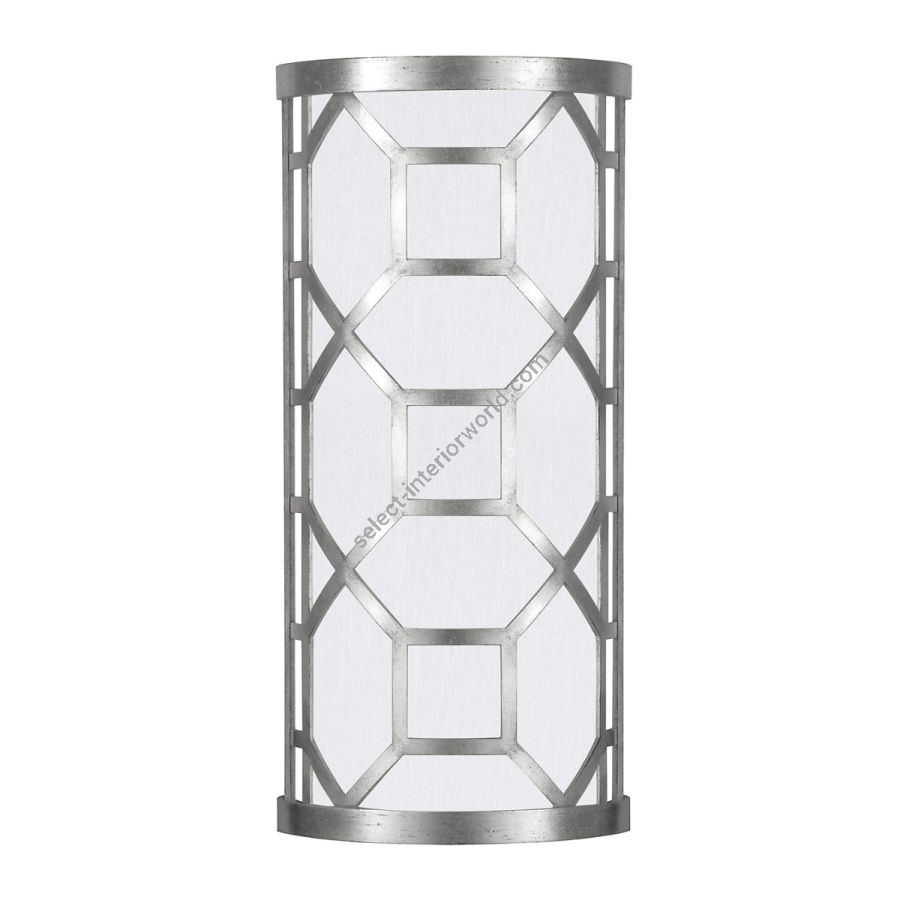 Silver Leaf / White Fabric Shade