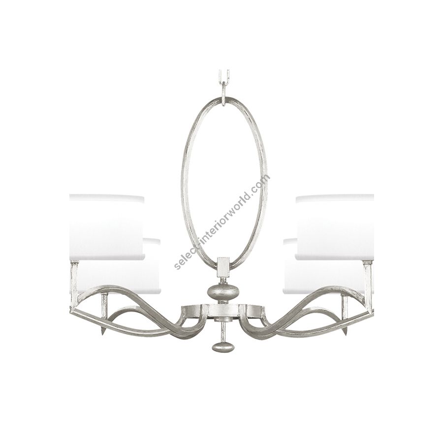 Silver Leaf / White Fabric Shades - 771740-41