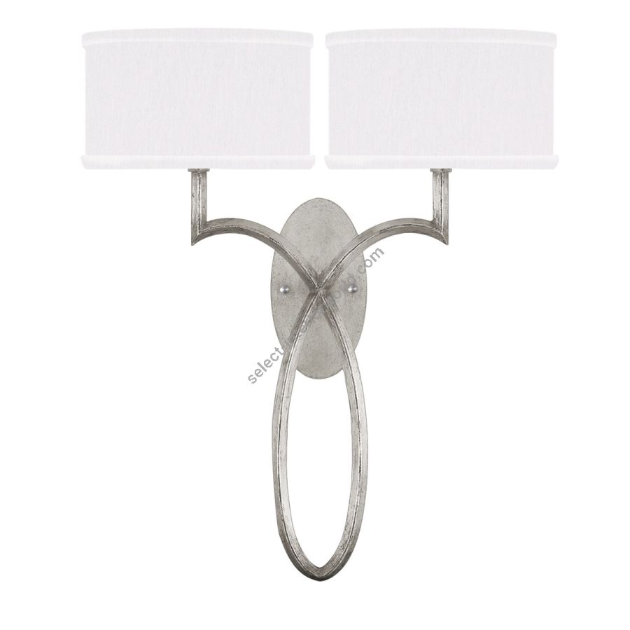 Silver Leaf / White Fabric Shades - 784750-41