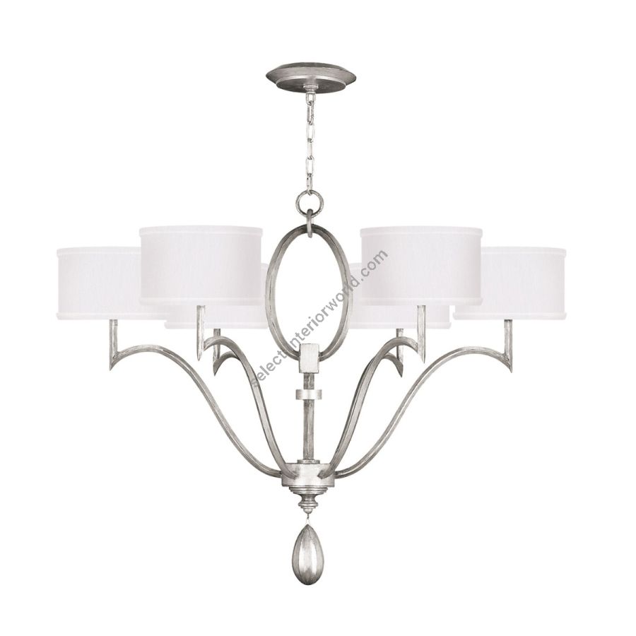 Silver Leaf / White Fabric Shades - 785840-41