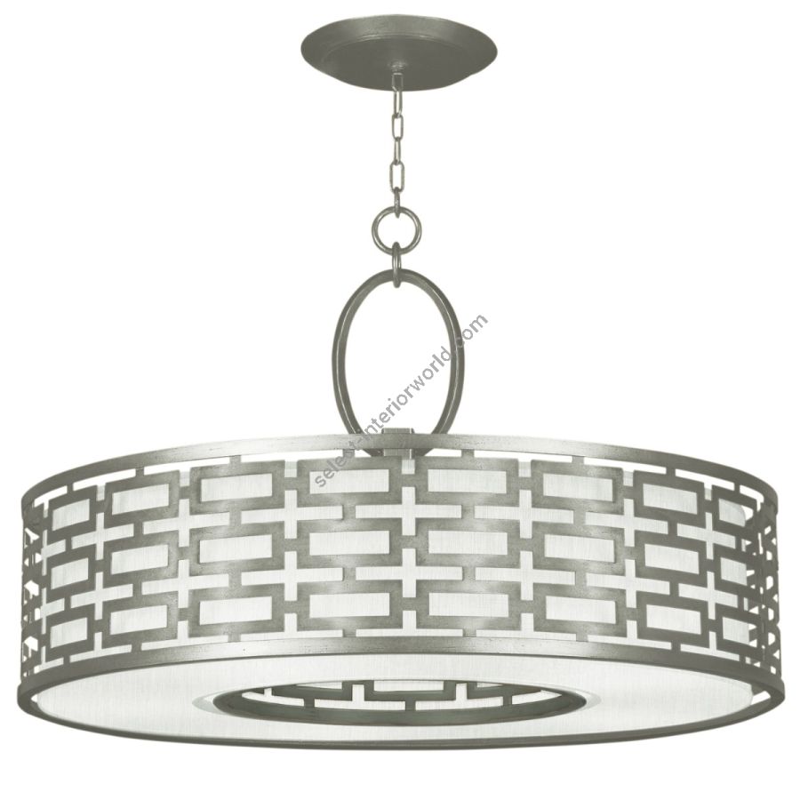 Silver Leaf / White Fabric Shade - 787640-41