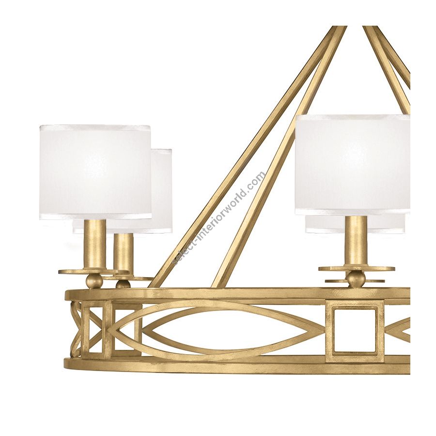 Gold Leaf / White Fabric Shades - 887640-310