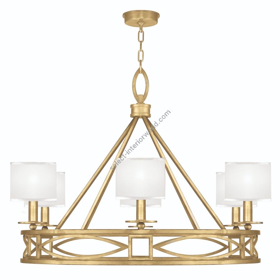 Gold Leaf / White Fabric Shades - 887640-310