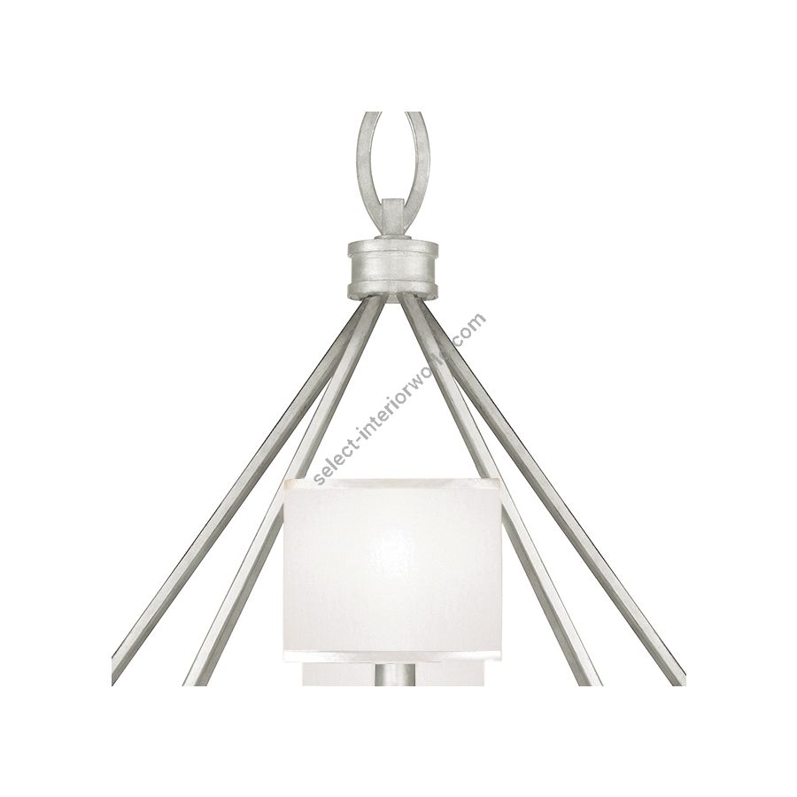 Silver Leaf / White Fabric Shades - 887640-41