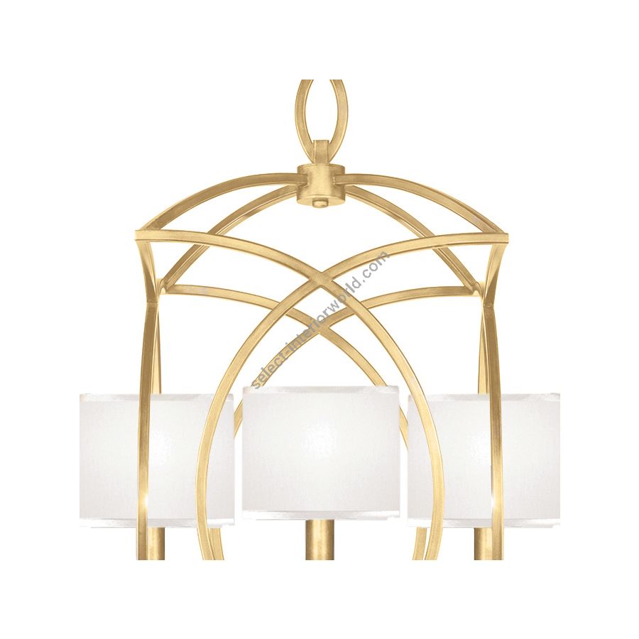 Gold Leaf / White Fabric Shades - 887740-310